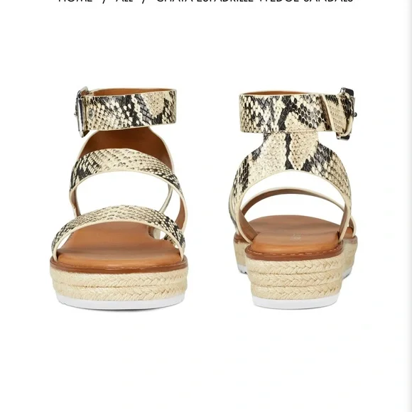 Nine West snake print wedge espadrille sandals - Picture 2 of 9